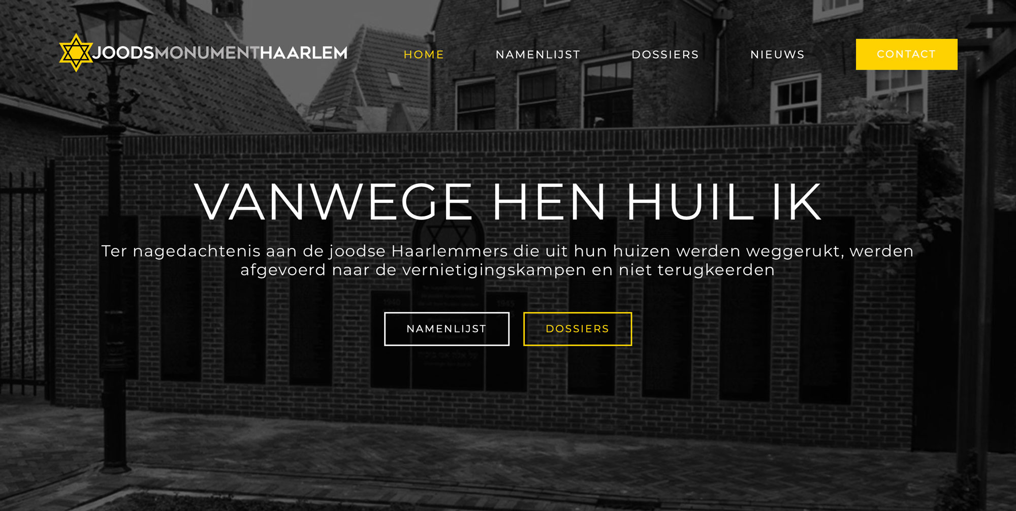 Website Joods Monument Haarlem